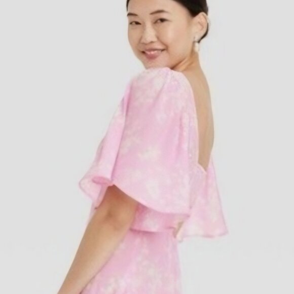 Boho pink Easter beachy pockets Fairy Etherial Spring Cottagecore vacay dress - Picture 3 of 11